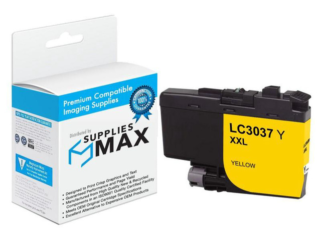 SuppliesMAX Compatible Replacement for Brother HL-L6000/HL-L6100/MFC-J5845/MFC-J5945/MFC-J6545/MFC-J6945DW Yellow Super High Yield Inkjet (1500...