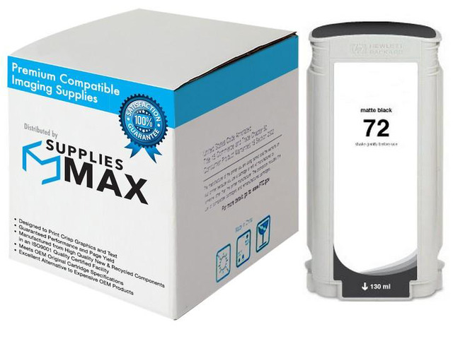 SuppliesMAX Remanufactured Replacement for HP DesignJet T610/T620/T770/T790/T795/T1100/T1120/T1200/T1300/T2300 Matte Black High Yield Wide Fomat...