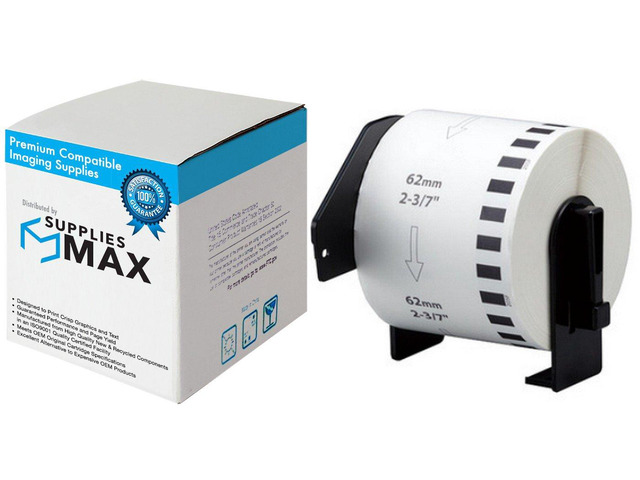 SuppliesMAX Compatible Replacement for Brother White Continuous Paper Label Tape (2.4in X 100Ft.) (DK-2205)