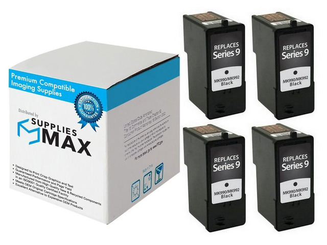 SuppliesMAX Remanufactured Replacement for Dell 926/V305/V305W Black Inkjet (4/P