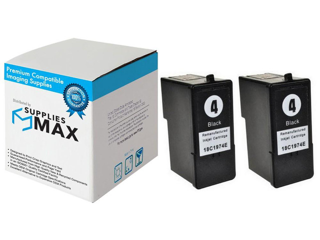 SuppliesMAX Remanufactured Replacement for Lexmark X2690/X4690/X5690/Z2390/Z2490 Black Inkjet (2/PK-170 Page Yield) (NO. 4) (18C2250)
