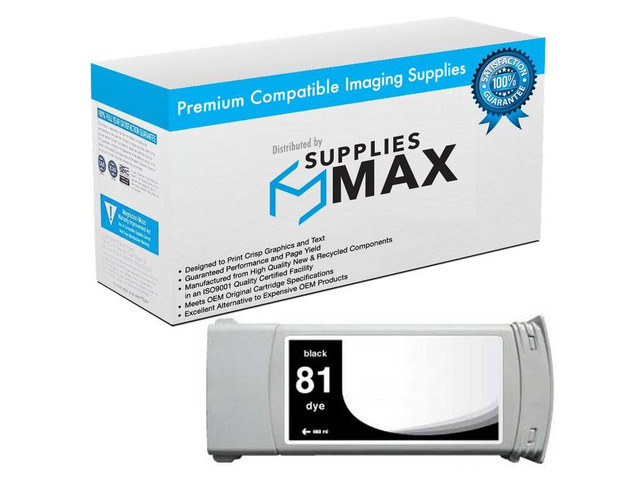 SuppliesMAX Remanufactured Replacement for HP DesignJet 5000/DesignJet 5500/DesignJet 5500PS Black Dye High Yield Wide Fomat Inkjet (680 ML) (NO....
