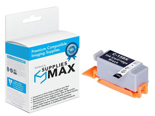 SuppliesMAX Compatible Replacement for Canon i70/i80/PIXMA IP-90V/PIXUS 50i/80i/IP-90V/IP-90V Black Inkjet (185 Page Yield) (BCI-15BK) (8190A003)