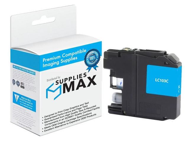 SuppliesMAX Compatible Replacement for Brother DCP-J132/DCP-J522/DCP-J752/DCP-J4110/MFC-J245/MFC-J450/MFC-J4310/MFC-J6920DW Cyan High Yield Inkjet...