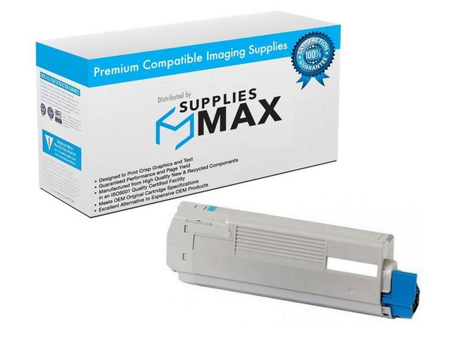SuppliesMAX Compatible Replacement for Okidata C6000DN/C6000N/C6050DN/C6050N Cyan Toner Cartridge (4000 Page Yield) (43324468)