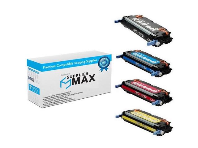 SuppliesMAX Compatible Replacement for HP Color Laser Jet 3600/3600DN/3600N Toner Cartridge Combo Pack (BK/C/M/Y) (NO. 502A/NO. 501A) (Q647MP)