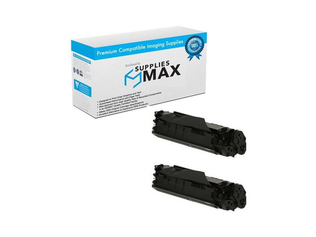 SuppliesMAX Compatible Replacement for HP Laser Jet 1010/1012/1015/1018/1020/1022/3015/3020/3030/3055/M1005/M1319 Toner Cartridge (2/PK-2000 Page...