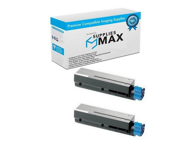 SuppliesMAX Compatible Replacement for Okidata MB-491/MB-491+LP Series Toner Cartridge (2/PK-12000 Page Yield) (44917601_2PK)