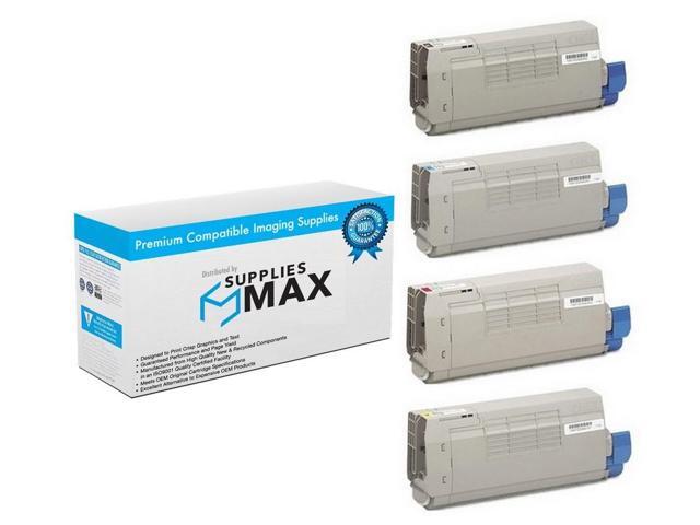 SuppliesMAX Compatible Replacement for Okidata C810CDTN/C810DN/C810N/C830CDTN/C830DN/C830DTN/C830N Toner Cartridge Combo Pack (TYPE C14) (BK/C/M/Y)...