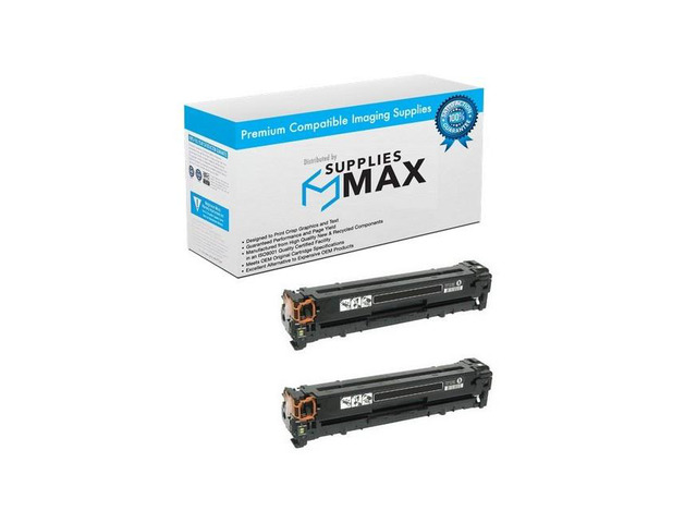 SuppliesMAX Compatible Replacement for HP Color Laser Jet CM-1312/CM-1312nfi/CP-1215/CP-1217/CP-1515N/CP-1518ni Black Toner Cartridge (2/PK-2200...