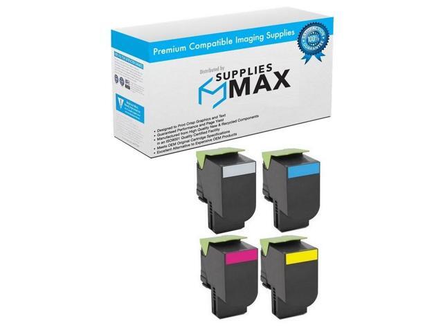 SuppliesMAX Compatible Replacement for Lexmark CS-317DN/CS-417DN/CS-517DE/CX-317DN/CX-417DE/CX-517DE Toner Cartridge Combo Pack (BK/C/M/Y) (71B00MP)