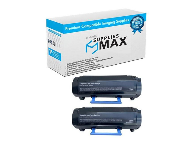 SuppliesMAX Compatible Replacement for Dell B3460DN High Yield Toner Cartridge (2/PK-20000 Page Yield) (2HYB3460)