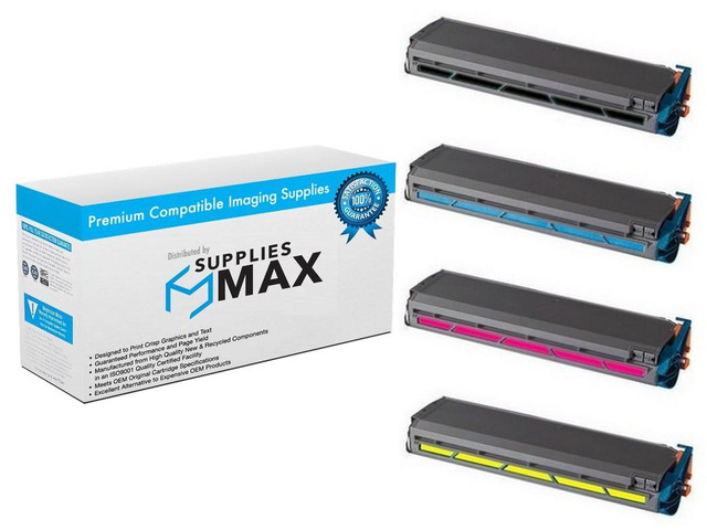 SuppliesMAX Compatible Replacement for Okidata C9300DXN/C9300N/C9500DXN Toner Cartridge Combo Pack (BK/C/M/Y) (TYPE C5) (01101101)