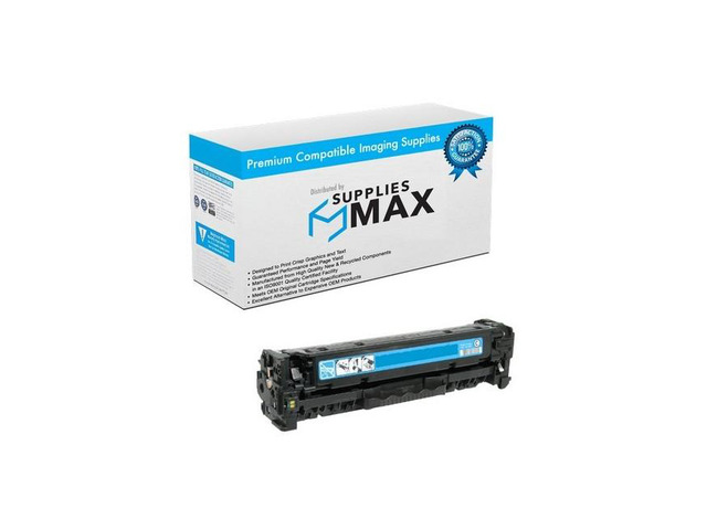 SuppliesMAX Compatible Replacement for HP Laser Jet Pro CM-1410/CM-1415FN/1415FNW/CP-1525N/CP-1525NW Cyan Toner Cartridge (1300 Page Yield) (NO....