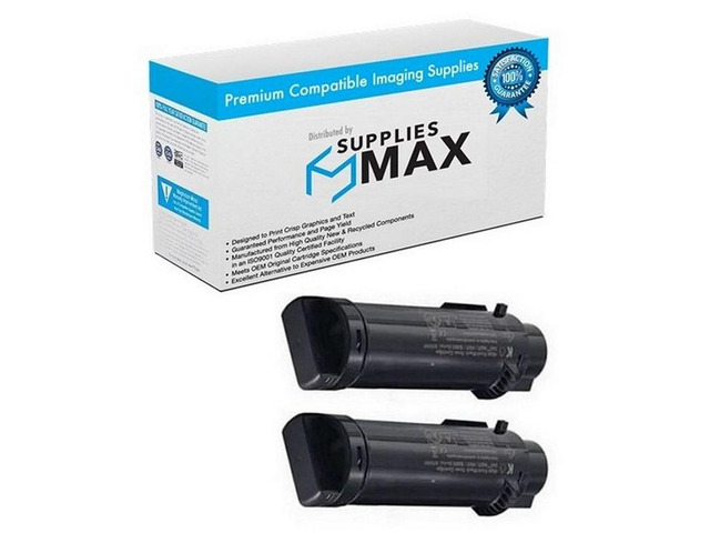 SuppliesMAX Compatible Replacement for Dell H625CDW/H825DW/S2825CDN Black Toner Cartridge (2/PK-3000 Page Yield) (469-5258)