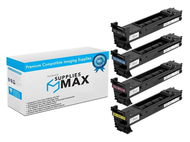 SuppliesMAX Compatible Replacement for Konica Minolta bizhub C20/bizhub C20P/bizhub C20PX/bizhub C20X Toner Cartridge Combo Pack (BK/C/M/Y) (TN-318MP)