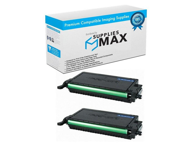 SuppliesMAX Compatible Replacement for Samsung CLP-610/660/CLX-6200/6210/6240 Series High Yield Black Toner Cartridge (2/PK-5500 Page Yield)...
