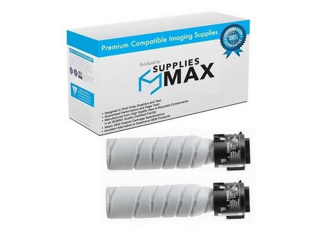 SuppliesMAX Compatible Replacement for Konica Minolta bizhub 164/185/195/235 Black Toner Cartridge (2/PK-6000 Page Yield) (TN-116) (A3VW030_2PK)