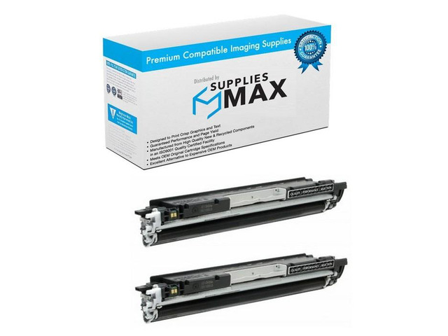 SuppliesMAX Compatible Replacement for HP Laser Jet Pro CP-1025/CP-1025NW/M175A/M175NW/M275NW Black Toner Cartridge (2/PK-1200 Page Yield) (NO....