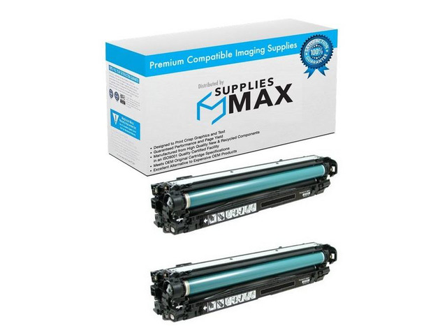 SuppliesMAX Compatible Replacement for HP Color Laser Jet Professional CP-5200/CP-5225/CP-5225DN/CP-5225N Black Toner Cartridge (2/PK-7000 Page...