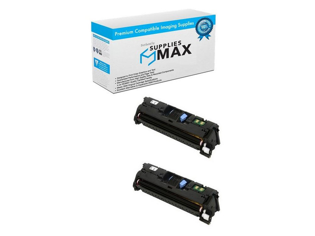 SuppliesMAX Compatible Replacement for HP Color Laser Jet 2550L/2500Ln/2500n/2800/2820/2830/2840 Black Toner Cartridge (2/PK-5000 Page Yield) (NO....