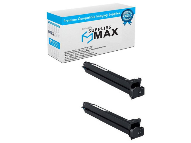 SuppliesMAX Compatible Replacement for Konica Minolta bizhub C452 Black Toner Cartridge (2/PK-45000 Page Yield) (TN-413K) (A0TM131_2PK)