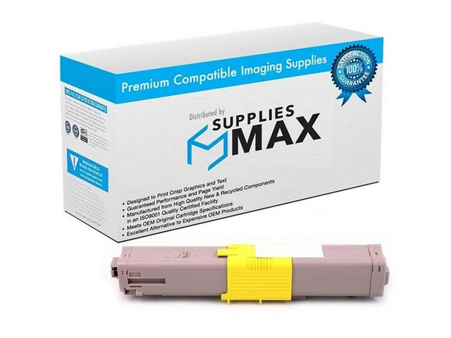 SuppliesMAX Compatible Replacement for Okidata C510dn/C530dn/MC-561/MC-561dn Yellow High Yield Toner Cartridge (5000 Page Yield) (TYPE 17) (44469719)