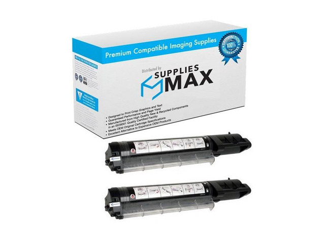SuppliesMAX Compatible Replacement for Dell 3000CN/3100CN Black Toner Cartridge (2/PK-4000 Page Yield) (2BK3CN)