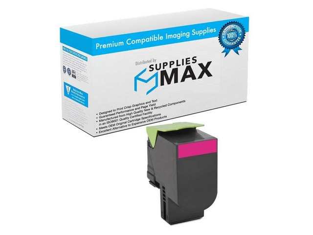 SuppliesMAX Compatible Replacement for Lexmark C540/C543/C544/C546/X543/X544/X546/X548 Series Magenta Toner Cartridge (2000 Page Yield) (C540H2MG)