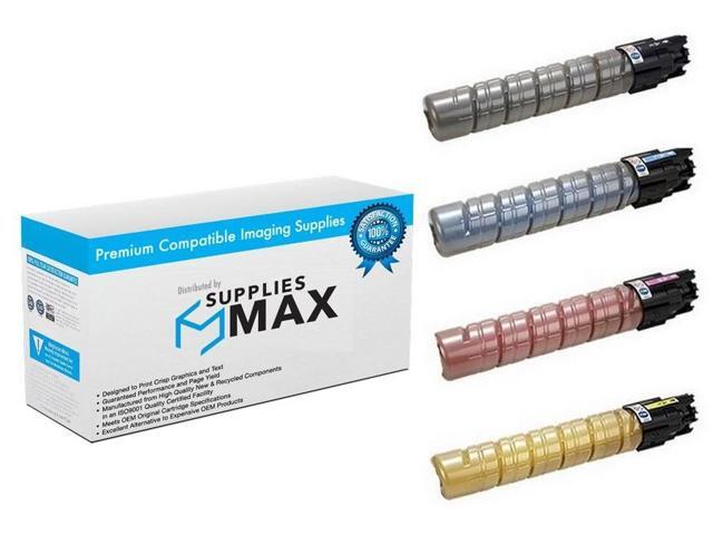 SuppliesMAX Compatible Replacement for Savin C9020/C9020L/C9025 Toner Cartridge Combo Pack (BK/C/M/Y) (TYPE MP-C2550) (841280MP)