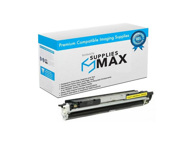 SuppliesMAX Compatible Replacement for HP Laser Jet Pro CP-1025/CP-1025NW/M175A/M175NW/M275NW Yellow Toner Cartridge (1000 Page Yield) (NO. 126A)...