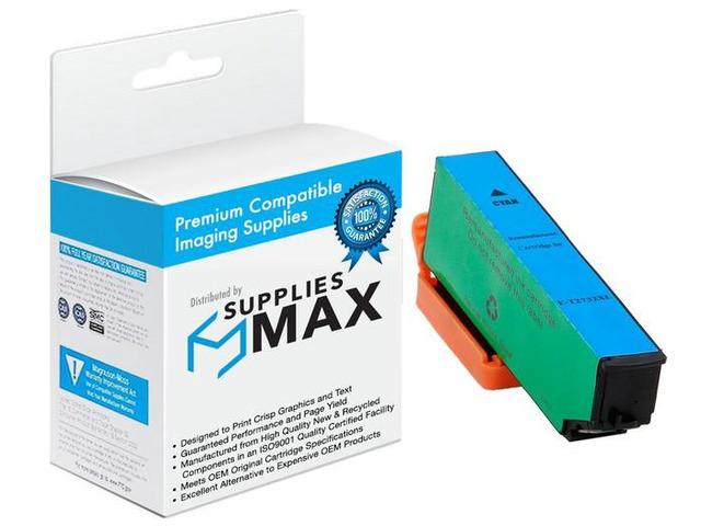 SuppliesMAX Remanufactured Replacement for Expression Premium XP-520/XP-600/XP-610/XP-620/XP-800/XP-810/XP-820 Cyan High Yield Inkjet (650 Page...