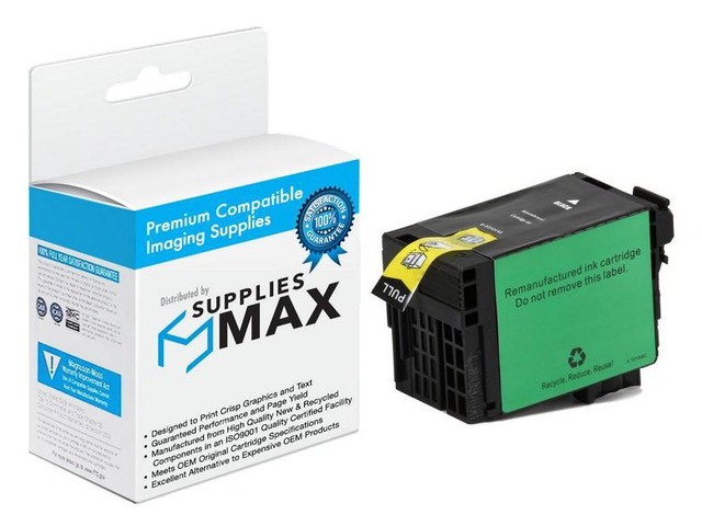 SuppliesMAX Remanufactured Replacement for WorkForce WF-3620/WF-3640/WF-7110/WF-7210/WF-7610/WF-7620/WF-7710/WF-7720 Black High Yield Inkjet (1100...