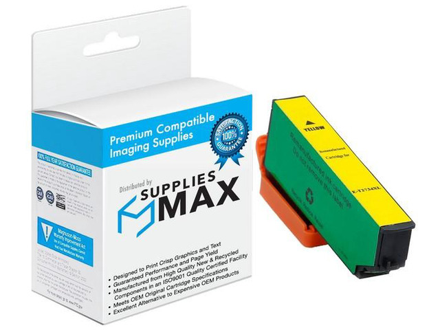 SuppliesMAX Remanufactured Replacement for Expression Premium XP-520/XP-600/XP-610/XP-620/XP-800/XP-810/XP-820 Yellow High Yield Inkjet (650 Page...