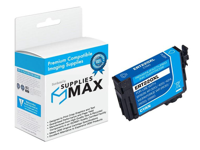 SuppliesMAX Remanufactured Replacement for WorkForce WF-2630/WF-2650/WF-2660/WF-2750/WF-2760/XP-320/XP-420/XP-424 Cyan High Yield Inkjet (450 Page...