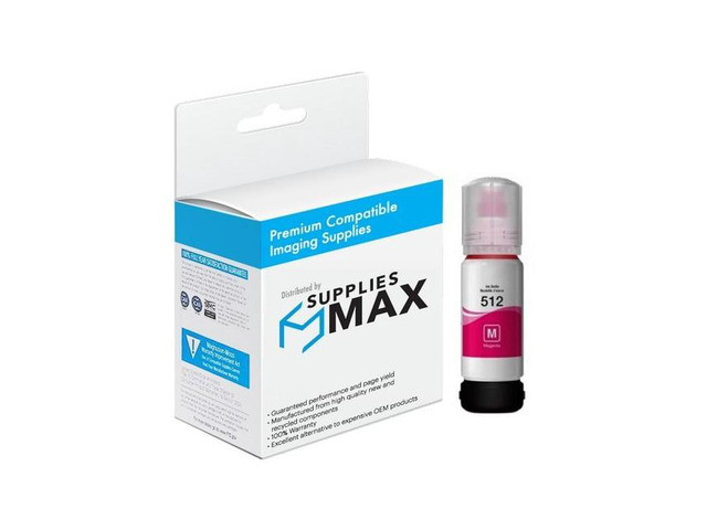 SuppliesMAX Compatible Replacement for Expression Eco-Tank ET-7700/ET-7750 Magenta Dye Refill Ink Bottle (5000 Page Yield) (NO. 512) (T512320-S)