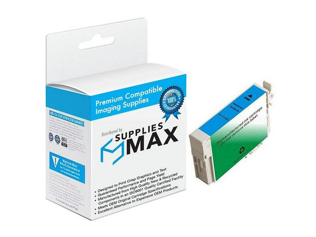 SuppliesMAX Remanufactured Replacement for WorkForce 435/520/545/630/635/840/845/WF-3520/WF-3530/WF-3540/WF-7010/WF-7510/WF-7520 Cyan Inkjet (480...