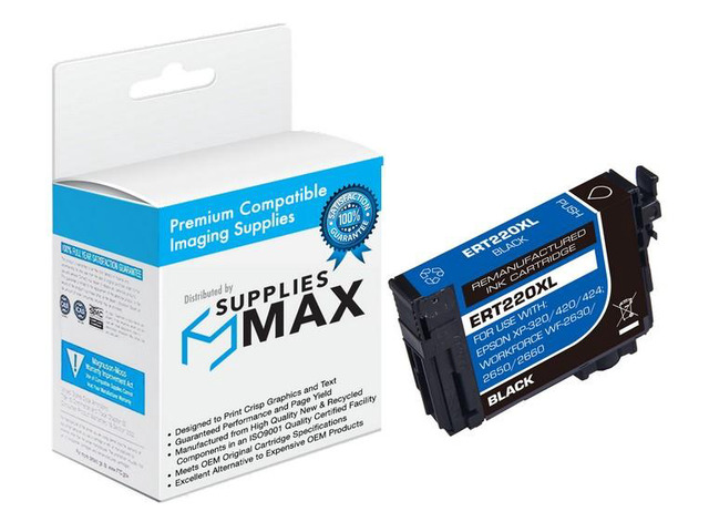 SuppliesMAX Remanufactured Replacement for WorkForce WF-2630/WF-2650/WF-2660/WF-2750/WF-2760/XP-320/XP-420/XP-424 Black High Yield Inkjet (500 Page...