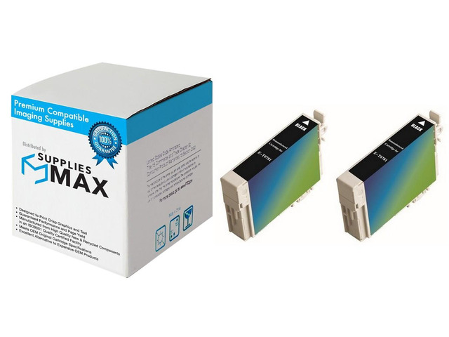 SuppliesMAX Remanufactured Replacement for Artisan 50/Stylus Photo R260/R280/R380/RX-580/RX-595/RX-680 Black Inkjet (2/PK) (NO. 78) (T078120-D2)