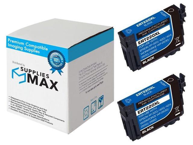 SuppliesMAX Remanufactured Replacement for WorkForce WF-2630/WF-2650/WF-2660/WF-2750/WF-2760/XP-320/XP-420/XP-424 Black High Yield Inkjet (2/PK-500...