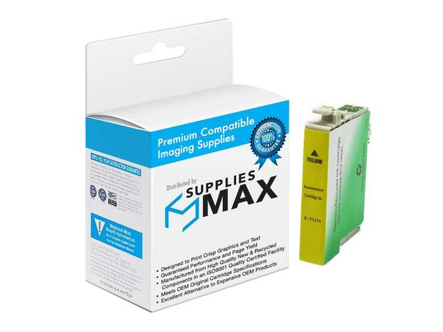 SuppliesMAX Remanufactured Replacement for WorkForce 60/545/630/633/635/645/840/845/WF-3520/WF-3530/WF-3540/WF-7010/WF-7510/WF-7520 Yellow Inkjet...