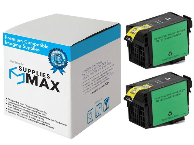 SuppliesMAX Remanufactured Replacement for WorkForce WF-3620/WF-3640/WF-7110/WF-7210/WF-7610/WF-7620/WF-7710/WF-7720 Black High Yield Inkjet...