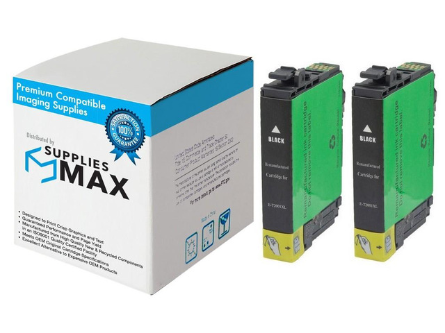 SuppliesMAX Remanufactured Replacement for WorkForce WF-2520/WF-2530/WF-2540/XP-200/XP-300/XP-310/XP-400/XP-410 Black High Yield Inkjet (2/PK-500...