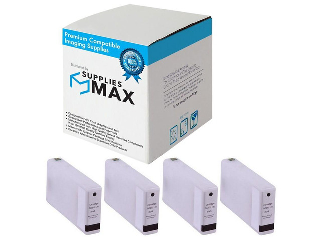 SuppliesMAX Remanufactured Replacement for WorkForce Pro WP-4010/WP-4020/WP-4090/WP-4520/WP-4530/WP-4540/WP-4590 Black High Yield Inkjet (4/PK-2400...