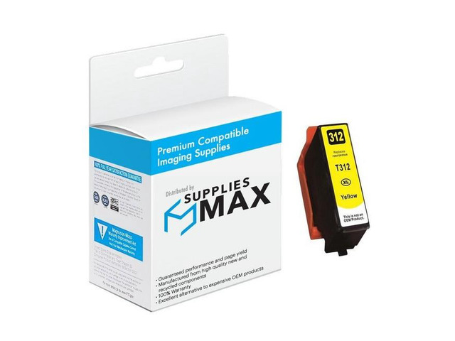 SuppliesMAX Remanufactured Replacement for Expression Photo XP-8500/XP-8505/XP-8600/XP-8605/XP-8606/XP-15000 Yellow High Yield Inkjet (830 Page...