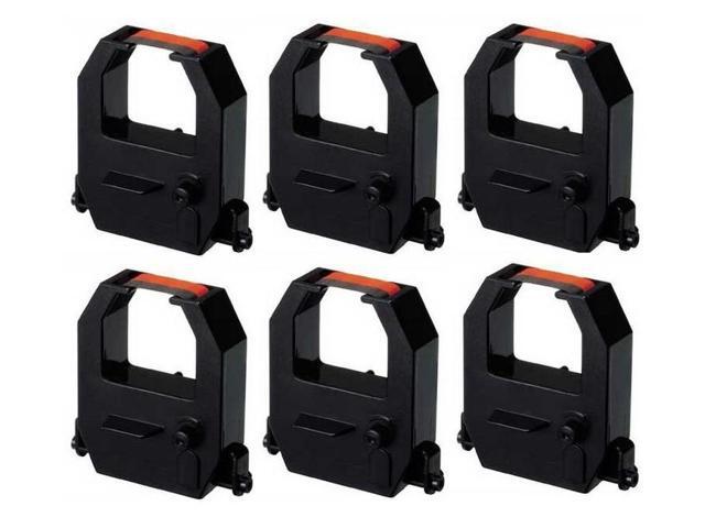 SuppliesMAX Compatible Replacement for Rapidprint D900 Black/Red Time Clock Printer Ribbons (6/PK) (RAT021000BR)