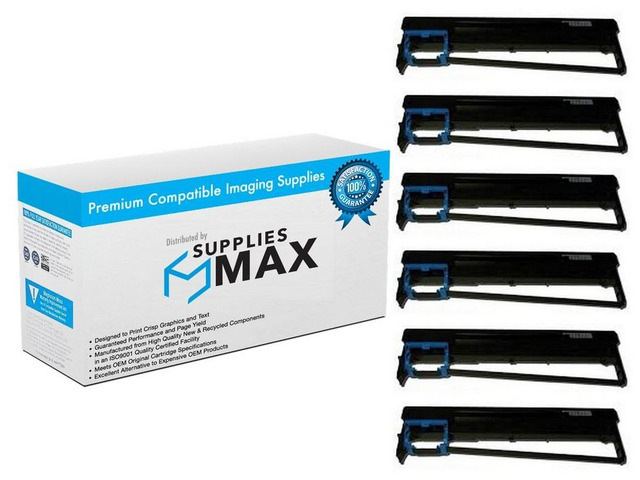 SuppliesMAX Compatible Replacement for TallyGenicom Dascom 1125/1325/DS-300 Black Printer Ribbons (6/PK) (099001)