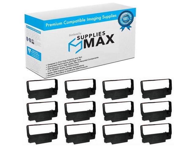 SuppliesMAX Compatible Replacement for M119/M270/TM-300/TM-U200/TM-U210/TM-U220/TM-U300/TM-U375 Black/Red P. O.S. Printer Ribbons (12/PK) (62245_12PK)