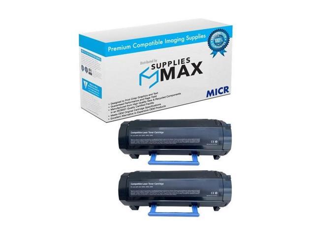 SuppliesMAX Compatible MICR Replacement for Dell S2830DN Black Jumbo High Yield Toner Cartridge (2/PK-20000 Page Yield) (2JHY2830)