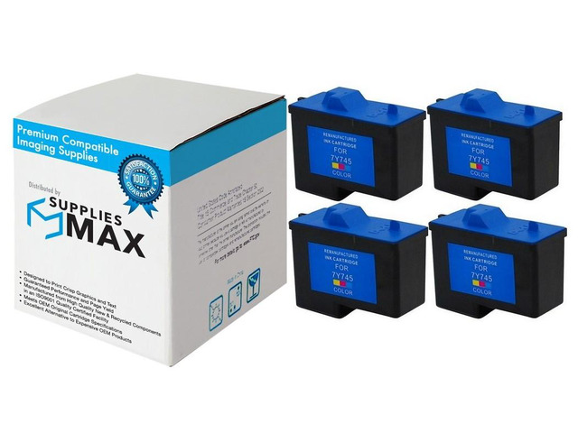 SuppliesMAX Remanufactured Replacement for Dell A940/A960 Color Inkjet (4/PK) (Series 2) (4CCART)